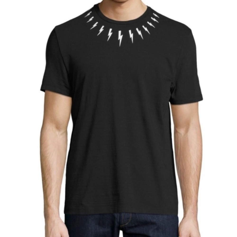 Neil Barrett Thunderbolt Collar Black Shirt